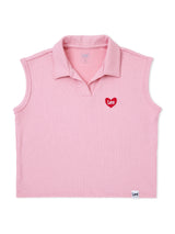 REGULAR FIT GIRL'S SLEEVELESS POLO PINK