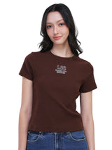 SLIM FIT ON THE GO COLLECTION WOMEN'S SHORT SLEEVE T-SHIRT BROWN