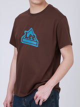 เสื้อยืดแขนสั้นผู้ชาย ทรงตรง สีน้ำตาล