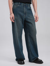 WIDE LEG FIT NEW MARKET COLLECTION HIGH RISE RELAXED MEN'S JEANS MID INDIGO