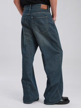 WIDE LEG FIT NEW MARKET COLLECTION HIGH RISE RELAXED MEN'S JEANS MID INDIGO