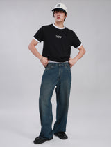 WIDE LEG FIT NEW MARKET COLLECTION HIGH RISE RELAXED MEN'S JEANS MID INDIGO