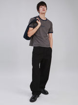 BARREL FIT NEW MARKET COLLECTION MID RISE CURVED-LEG MEN'S PANTS BLACK