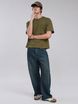 BOXY FIT NEW MARKET COLLECTION MEN'S SHORT SLEEVE T-SHIRT DARK GREEN