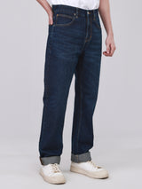 กางเกงยีนส์ผู้ชาย DEAN FIT เอวกลาง ทรงตรง สียีนส์เข้ม