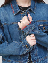 เสื้อแจ็คเก็ตผู้หญิง คอลเลคชั่น 101 ทรงตรง สียีนส์กลาง