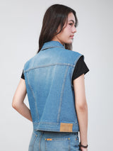 เสื้อกั๊กผู้หญิง คอลเลคชั่น 101 ทรงตรง สียีนส์อ่อน
