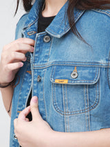 เสื้อกั๊กผู้หญิง คอลเลคชั่น 101 ทรงตรง สียีนส์อ่อน