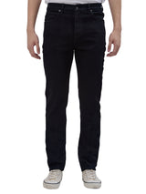 กางเกงยีนส์ผู้ชาย SLIM FIT เอวกลาง ทรงตรง สีดำ