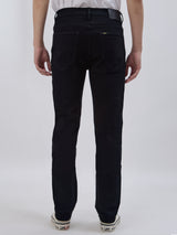 กางเกงยีนส์ผู้ชาย SLIM FIT เอวกลาง ทรงตรง สีดำ