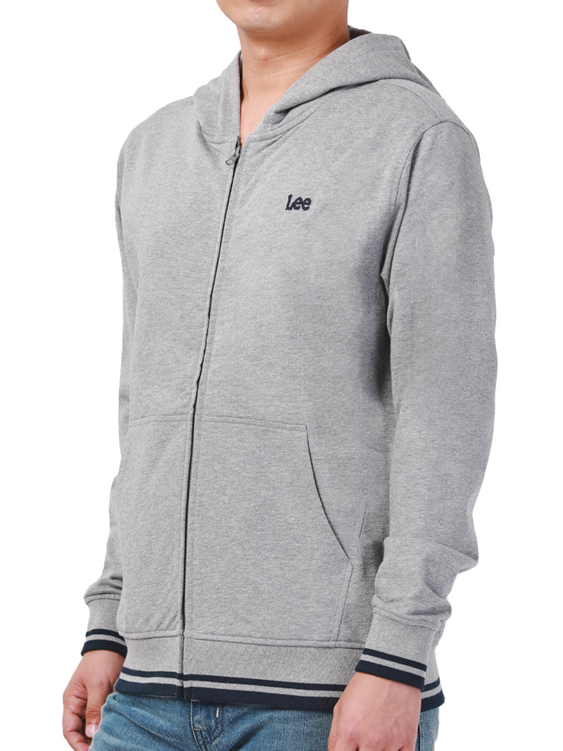 REGULAR FIT MEN'S ZIP UP HOODIE GREY