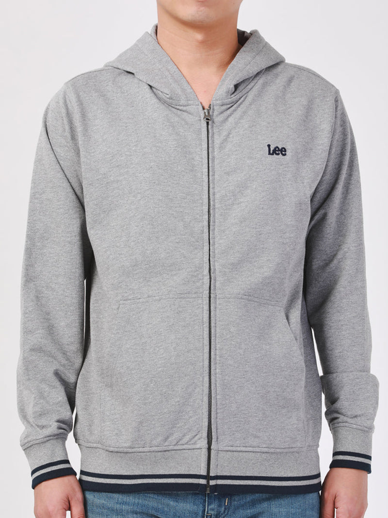 REGULAR FIT MEN'S ZIP UP HOODIE GREY