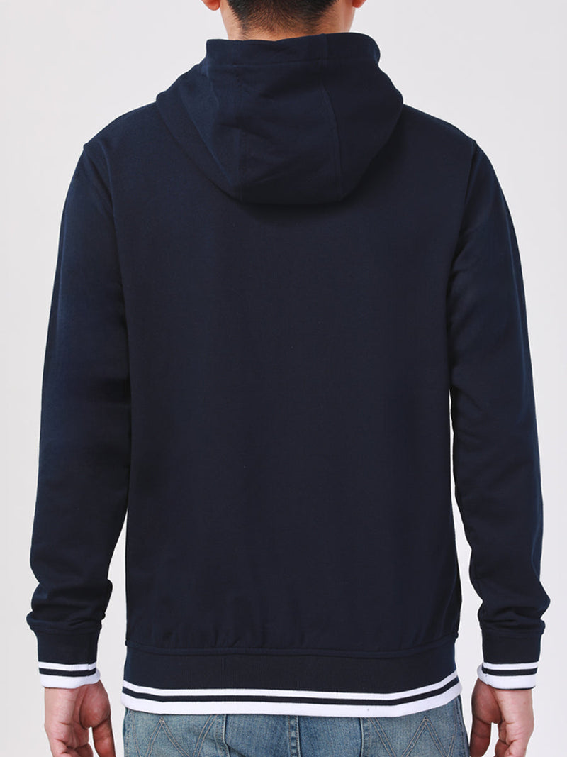 REGULAR FIT MEN'S ZIP UP HOODIE NAVY