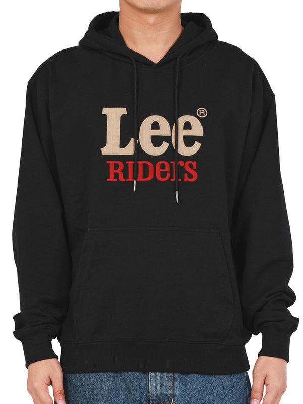 เสื้อฮู้ดดี้แบบสวมผู้ชาย คอลเลคชั่น LEE RIDERS COMFORT FIT สีดำ