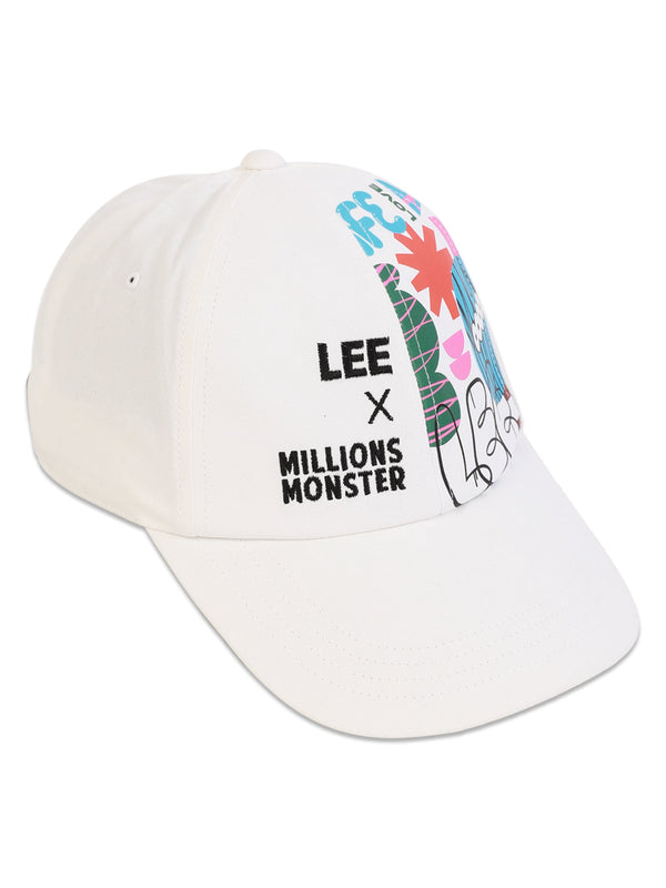หมวกแก๊ปผู้ชาย / ผู้หญิง คอลเลคชั่น LEE X MILLIONSMONSTER สีขาว