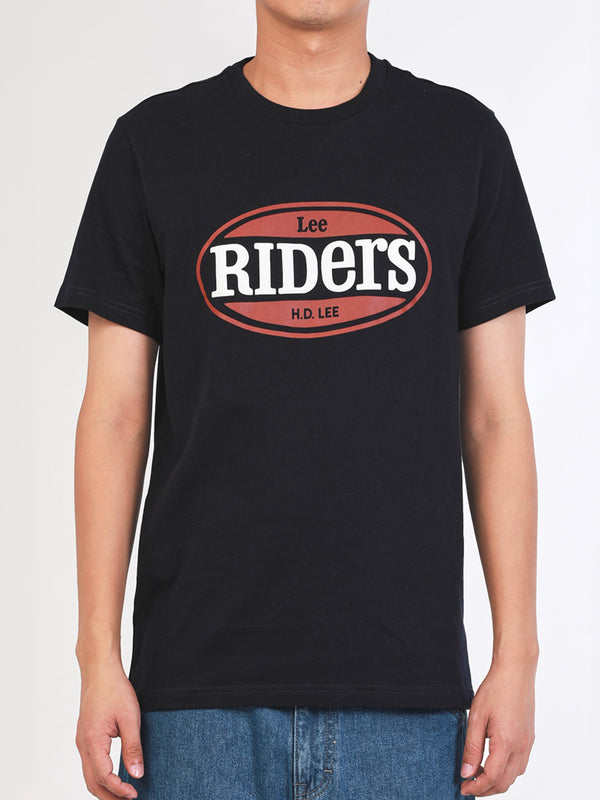 เสื้อยืดแขนสั้นผู้ชาย คอลเลคชั่น LEE RIDERS ทรงตรง สีกรมท่า