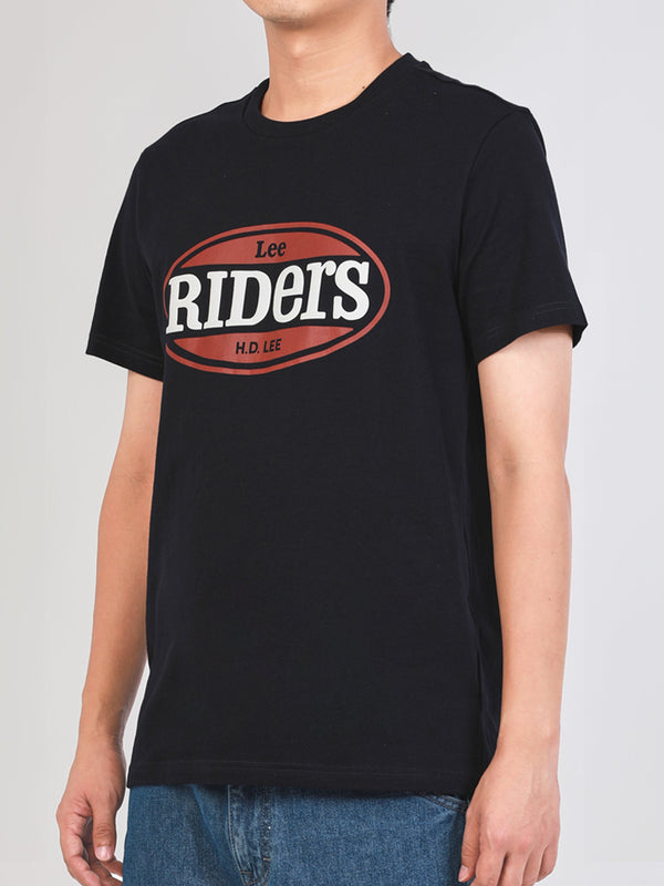 เสื้อยืดแขนสั้นผู้ชาย คอลเลคชั่น LEE RIDERS ทรงตรง สีกรมท่า