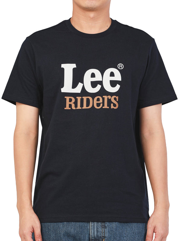 เสื้อยืดแขนสั้นผู้ชาย คอลเลคชั่น LEE RIDERS ทรงตรง สีกรมท่า