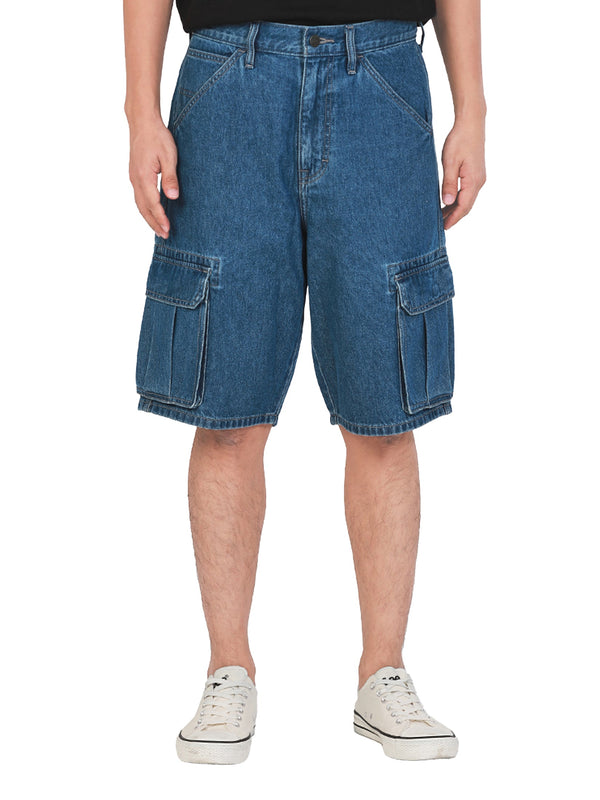 MEN'S DENIM SHORTS LEE RIDERS COLLECTION MID RISE REGULAR FIT MID INDIGO