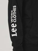 เสื้อฮู้ดดี้แบบสวมผู้ชาย ทรงตรง สีดำ