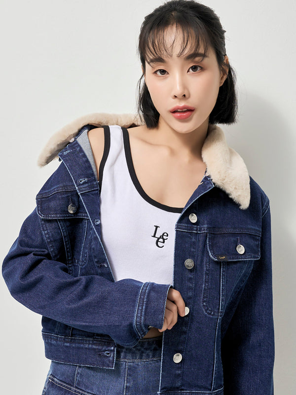 เสื้อแจ็คเก็ตผู้หญิง คอลเลคชั่น LEE PINK ทรงตรง สียีนส์กลาง