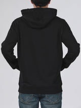 เสื้อฮู้ดดี้แบบสวมผู้ชาย ทรงตรง สีดำ