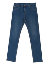 กางเกงยีนส์ผู้ชาย RAMONE FIT เอวต่ำ ทรงเข้ารูป สียีนส์กลาง