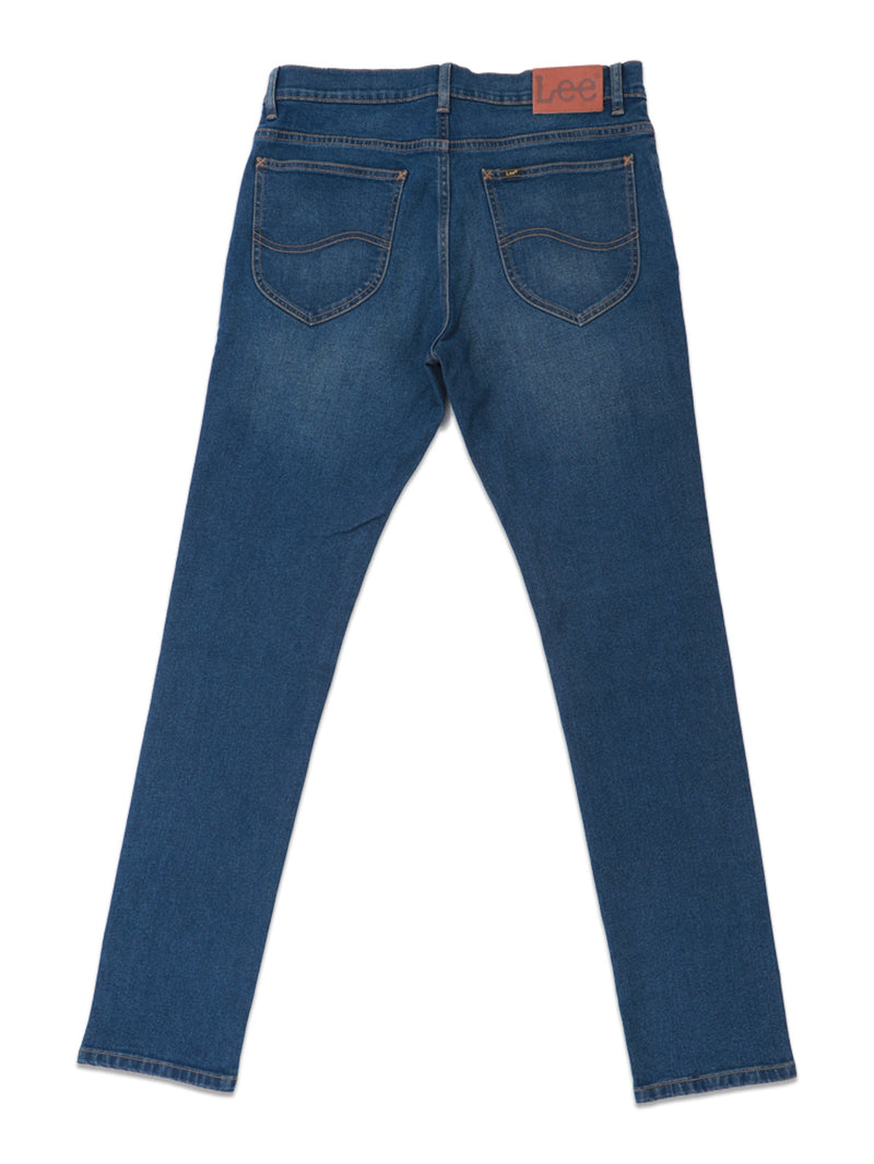 กางเกงยีนส์ผู้ชาย RAMONE FIT เอวต่ำ ทรงเข้ารูป สียีนส์กลาง