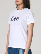 เสื้อยืดแขนสั้นผู้หญิง ทรงตรง สีขาว