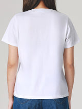 เสื้อยืดแขนสั้นผู้หญิง ทรงตรง สีขาว