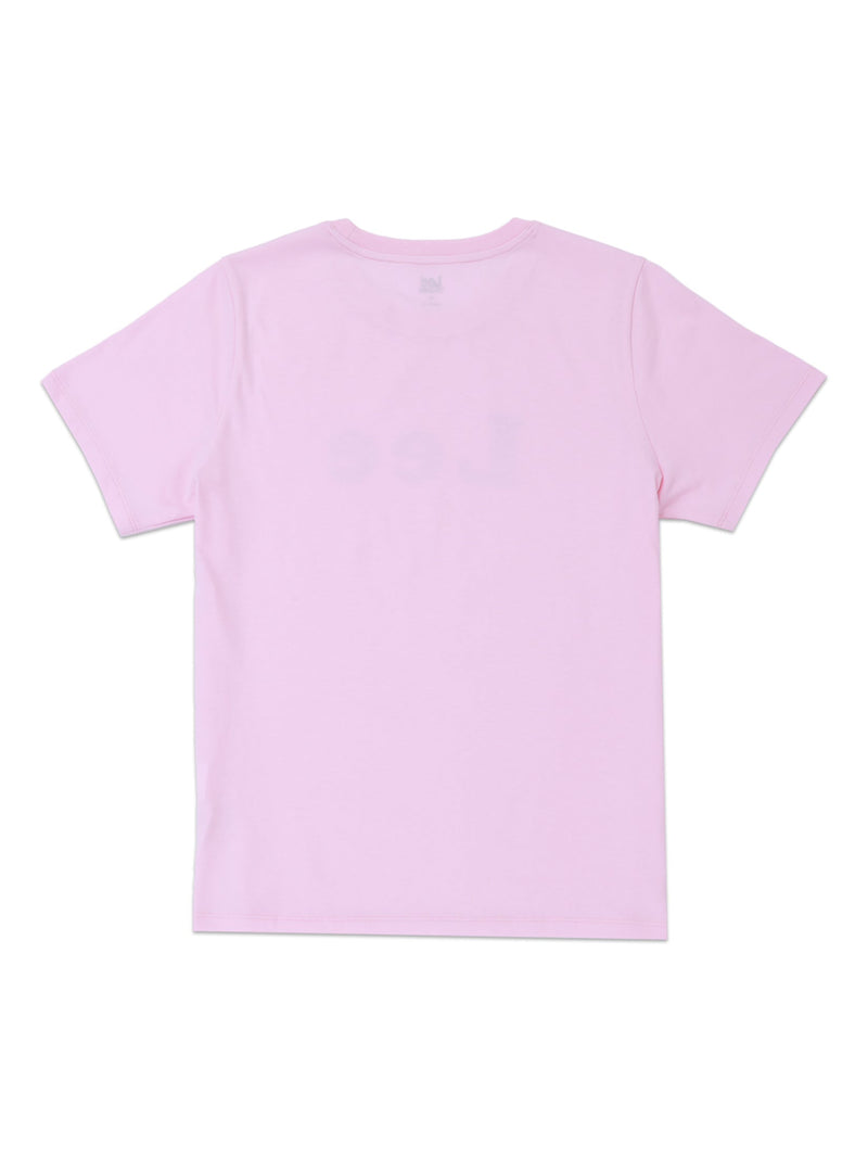 เสื้อยืดแขนสั้นผู้หญิง ทรงตรง สีชมพู