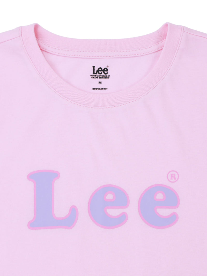 เสื้อยืดแขนสั้นผู้หญิง ทรงตรง สีชมพู