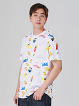 เสื้อยืดแขนสั้นผู้ชาย คอลเลคชั่น LEE SMILEY COMFORT FIT สีขาว