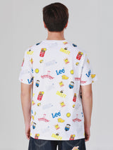 เสื้อยืดแขนสั้นผู้ชาย คอลเลคชั่น LEE SMILEY COMFORT FIT สีขาว