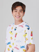 เสื้อยืดแขนสั้นผู้ชาย คอลเลคชั่น LEE SMILEY COMFORT FIT สีขาว