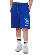 กางเกงขาสั้นเด็กผู้ชาย คอลเลคชั่น LEE SMILEY เอวกลาง ทรงตรง สีฟ้า