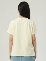 เสื้อยืดแขนสั้นผู้หญิง ทรงตรง สีเหลือง