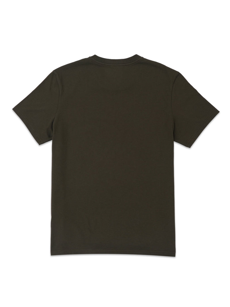 เสื้อยืดแขนสั้นผู้ชาย ทรงตรง สีเขียวเข้ม