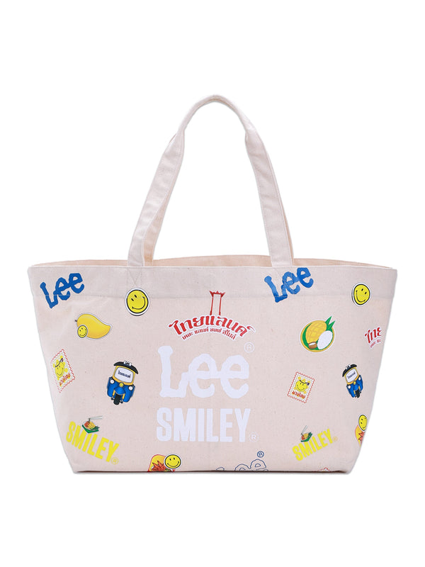 กระเป๋าผู้ชาย / ผู้หญิง คอลเลคชั่น LEE SMILEY สีครีม