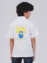 REGULAR FIT LEE SMILEY COLLECTION BOY'S SHIRT SHORT SLEEVE WHITE