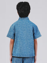 REGULAR FIT LEE SMILEY COLLECTION BOY'S SHIRT SHORT SLEEVE MID INDIGO