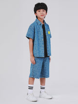 REGULAR FIT LEE SMILEY COLLECTION BOY'S SHIRT SHORT SLEEVE MID INDIGO