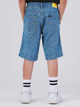 กางเกงขาสั้นเด็กผู้ชาย คอลเลคชั่น LEE SMILEY สียีนส์กลาง