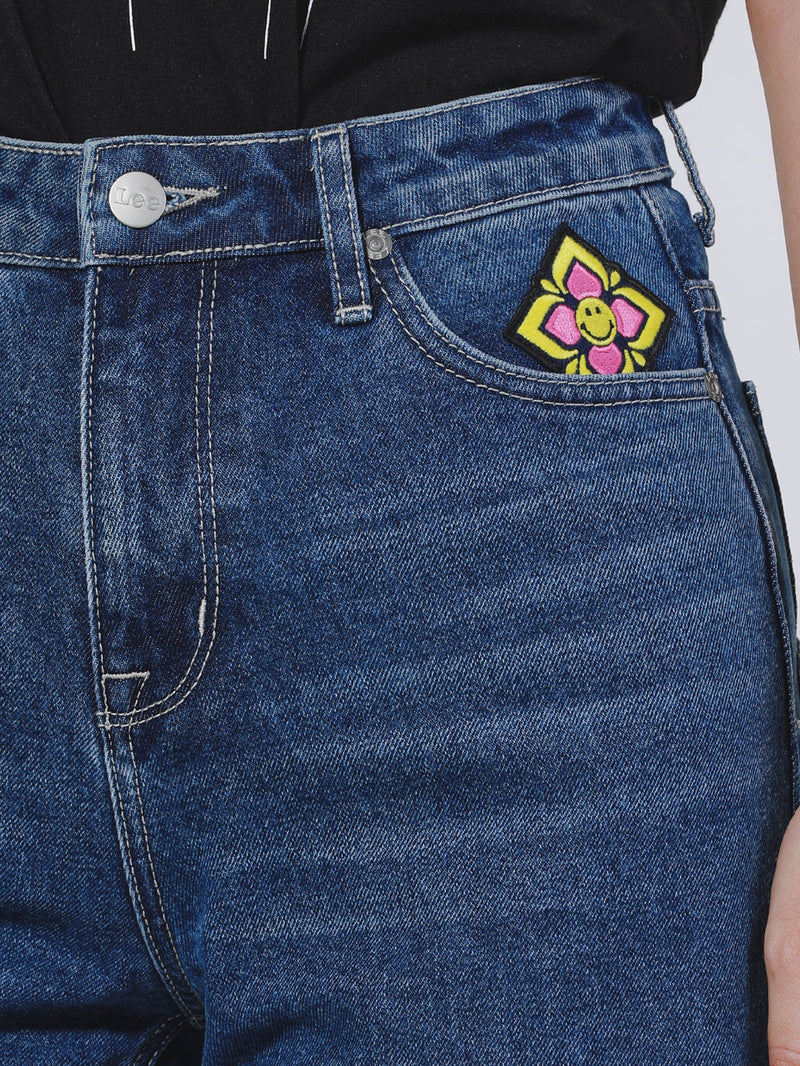 LEE SMILEY COLLECTION LISA FIT HIGH COMFORT WOMEN'S JEANS MID INDIGO