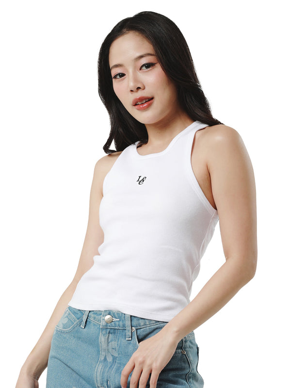 เสื้อกล้ามผู้หญิง คอลเลคชั่น LEE PINK ทรงตรง สีขาว