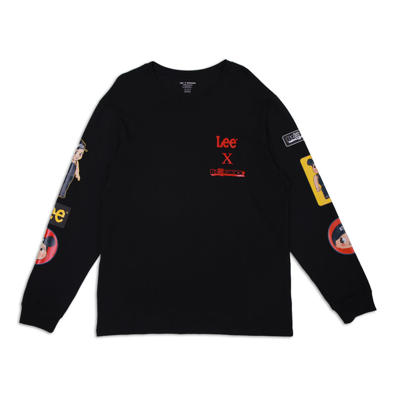 RELAXED FIT BE@RBRICK COLLECTION MEN'S TEE LONG SLEEVE BLACK