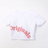 เสื้อยืดแขนสั้นเด็กผู้หญิง คอลเลคชั่น LEE ORIGINALS CROP FIT สีขาว