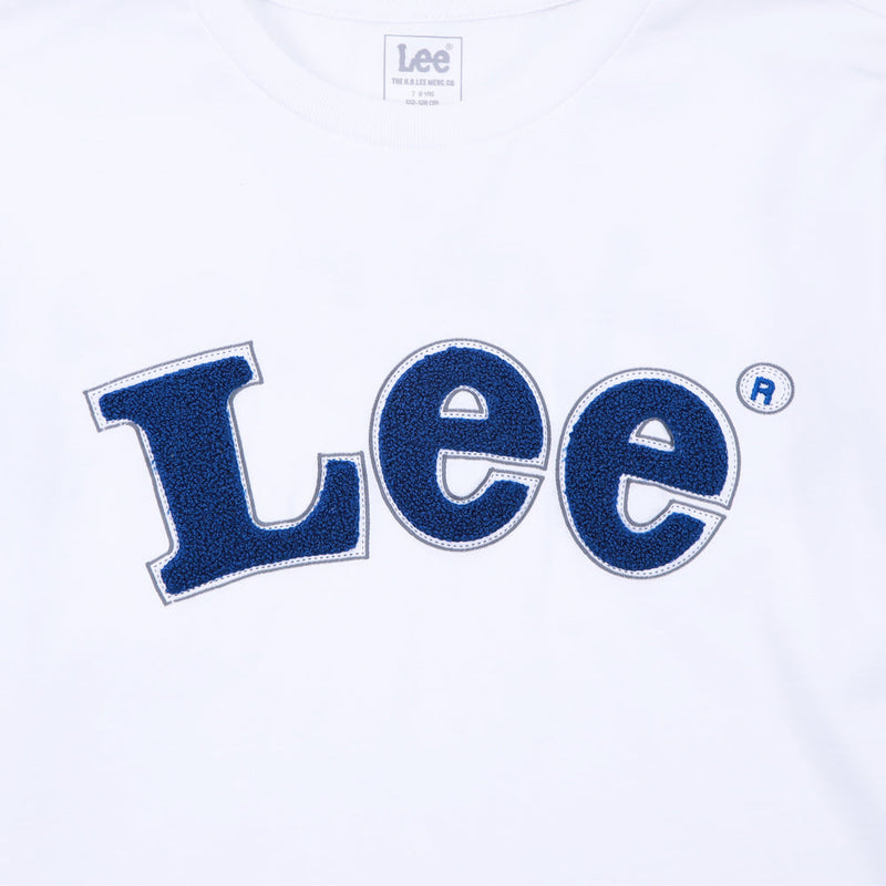 เสื้อยืดแขนยาวเด็กผู้ชาย คอลเลคชั่น LEE ORIGINALS ทรงตรง สีขาว