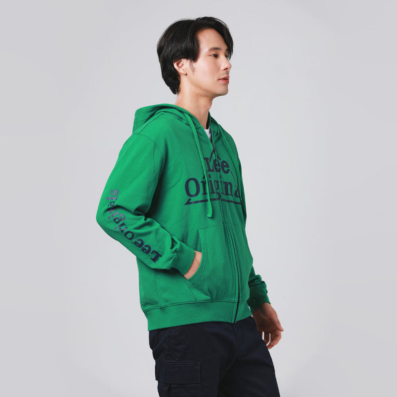 LEE ORIGINALS COLLECTION COMFORT FIT MEN'S ZIP UP HOODIE GREEN