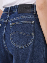 STRAIGHT FIT HIGH RISE REGULAR WOMEN'S JEANS MID INDIGO